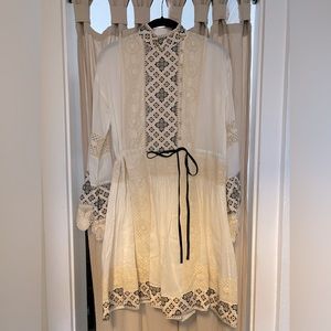 Tory Birch Carlotta Ivory Lace Embriodered Dress